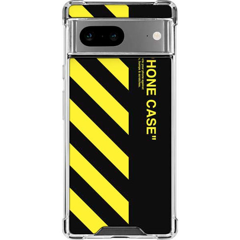 Black and Yellow Stripes Google Pixel 8 Clear Case
